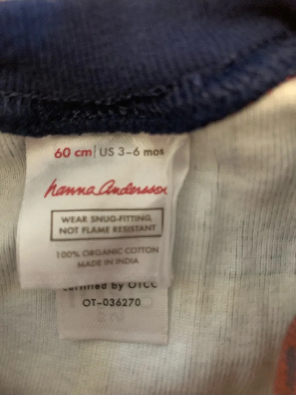 Hanna Andersson 3-6 mo *Organic* plaid pajama onesie